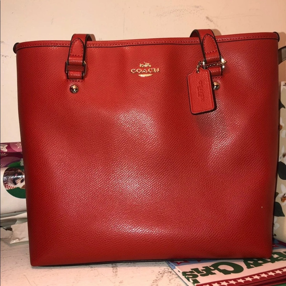 Red coach purse